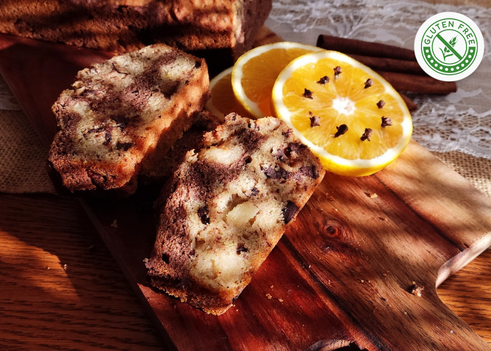 ciasto Zebra bezglutenowe, bez nabiału, bez jajek z bananami i jablkiem