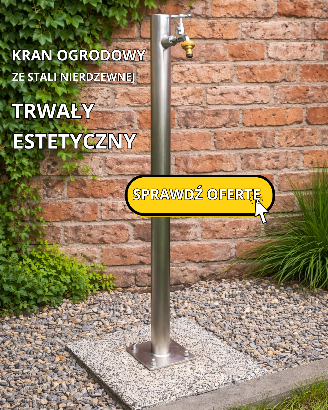 kran ogrodowy ze stali nierdzewnej